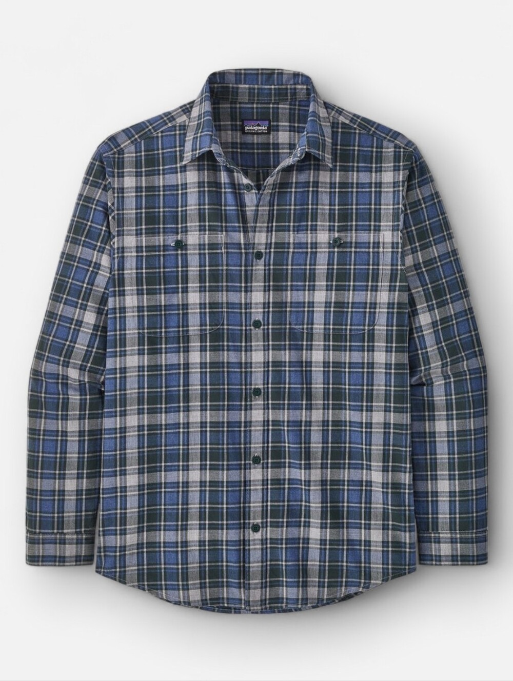 Patagonia Men's Long Sleeve Organic Cotton Fjord Flannel Plaid Medweight Shirt M